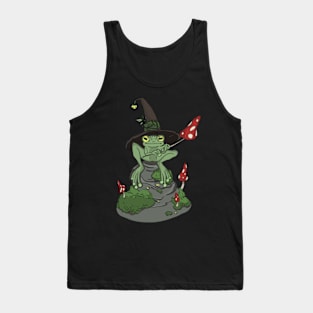 Cute Frog Mushroom Wizard Hat - Kawaii Cottagecore Aesthetic Tank Top